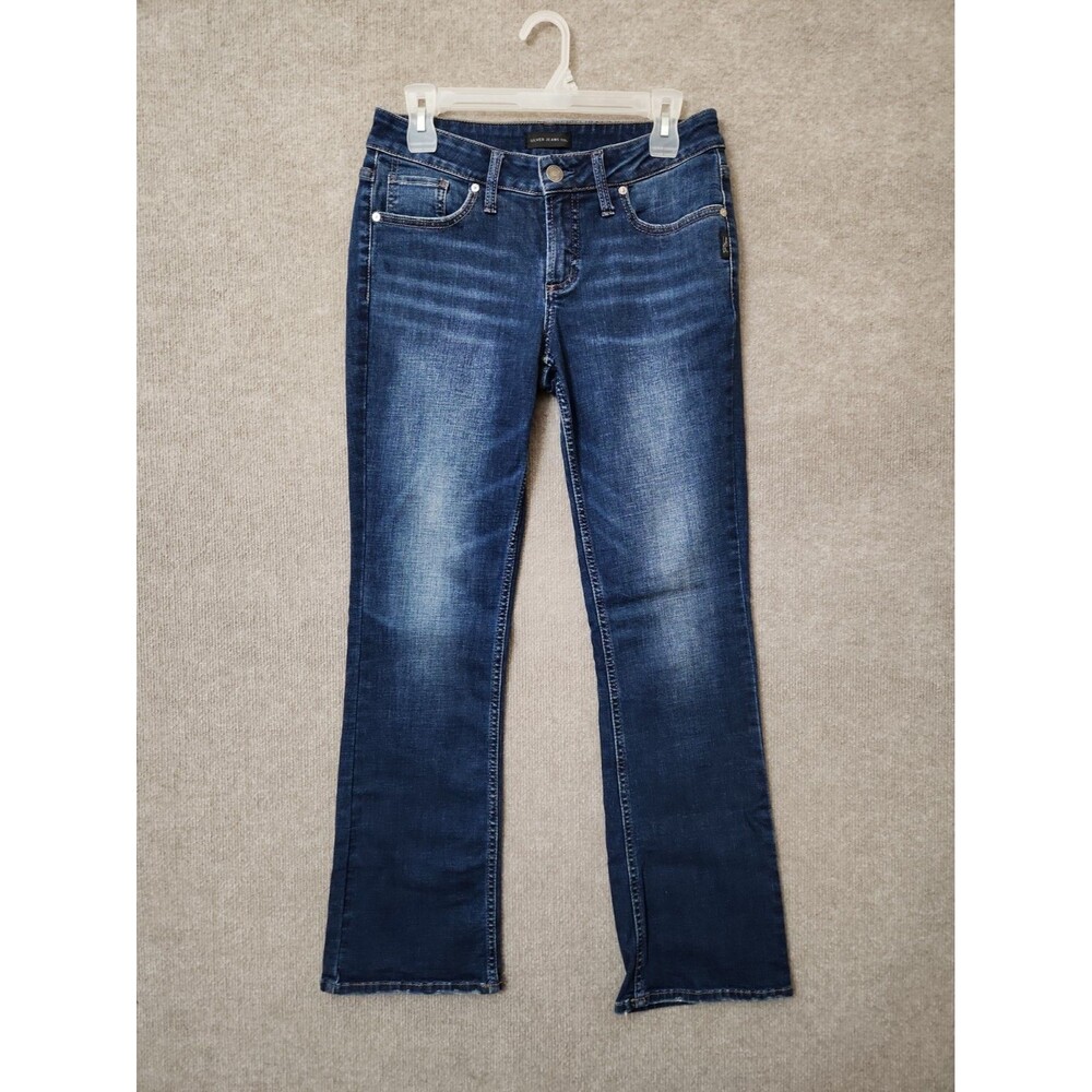 Silver Suki Slim Boot Cut Jeans Womens 28x31 Blue Dark Wash Stretch